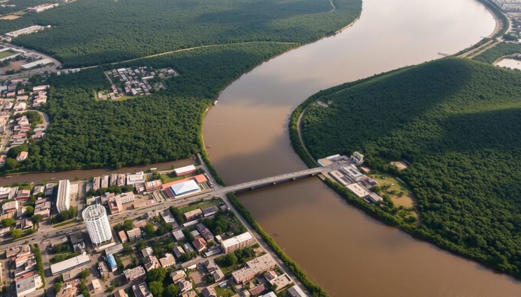 Lokasi penyelenggaraan COP30 di Belém, Brasil dengan pemandangan Amazon Lokasi penyelenggaraan COP30 di Belém, Brasil dengan pemandangan Amazon