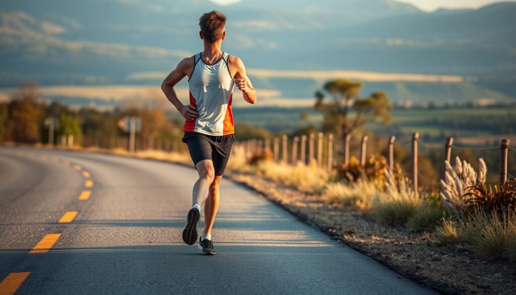 Pelari melakukan long slow distance run untuk membangun dasar aerobik dan meningkatkan kapasitas VO2 max Pelari melakukan long slow distance run untuk membangun dasar aerobik dan meningkatkan kapasitas VO2 max